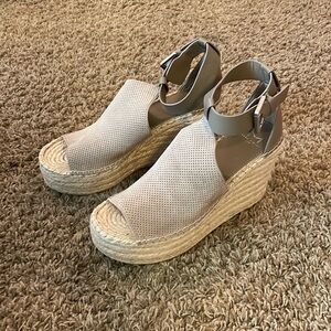 Mark Fisher Annie wedges- taupe suede